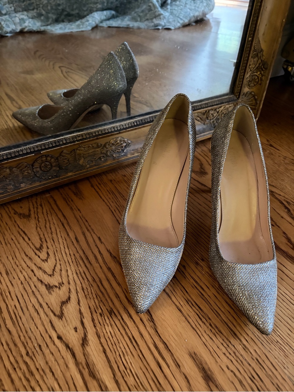 Silver Glitter J-Crew Heels